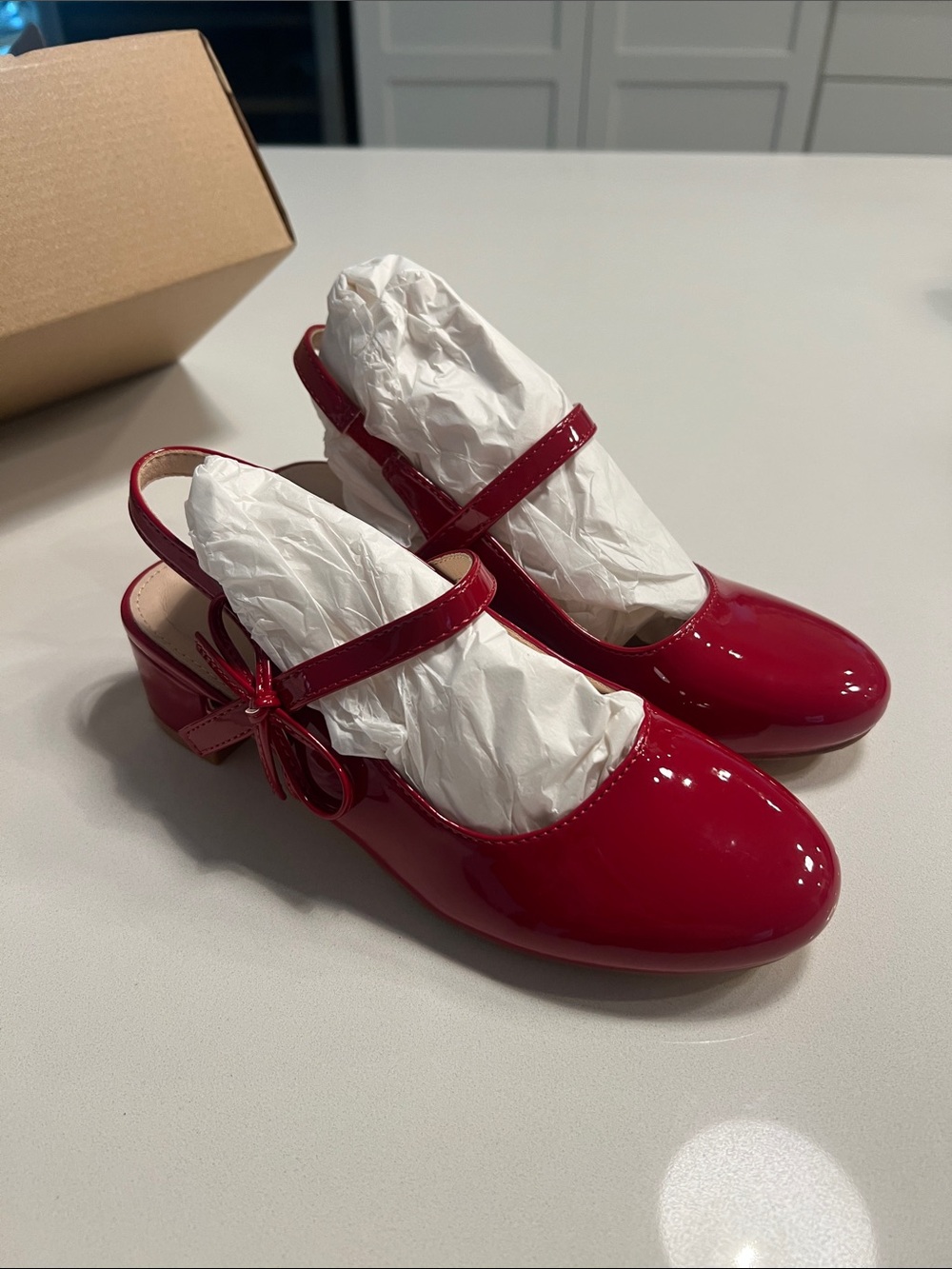 Girls' Red Patent Mary Jane Slingback Dress Shoes